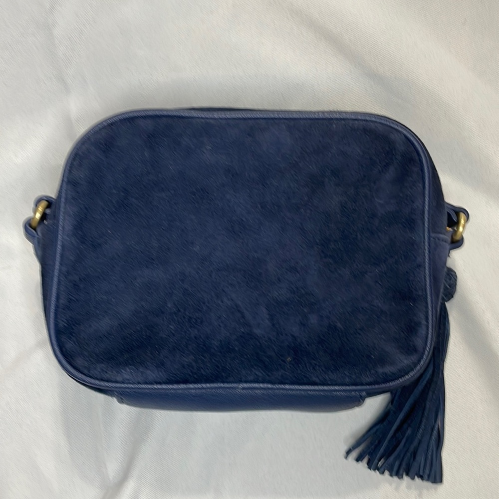 Navy Blue Suede Crossbody bag